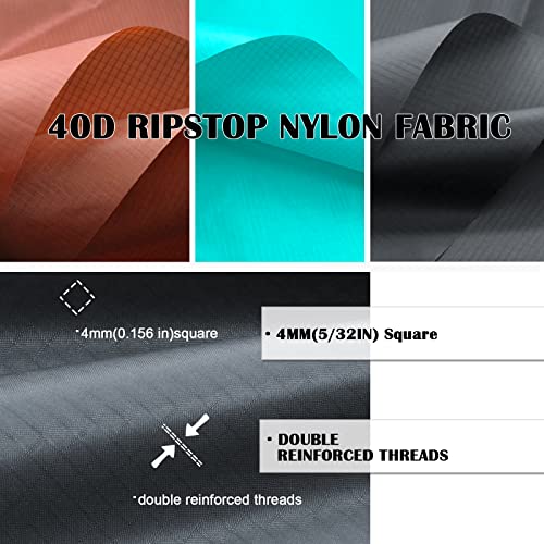 9KM DWLIFE 40D Waterproof Ripstop Nylon Fabric 3oz Nylon Sheets PU Coating Tear Resistant for Outdoor Cover Tent Kite Bag Material(Gray,1 Meter(100cm x 152cm)) - Image 2