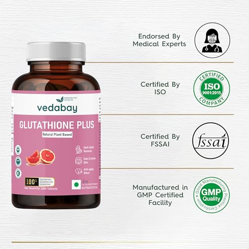 Image of Glutathione Plus Tablets with Vitamin C, Biotin & Citrus Extract | Antioxidant Supplement for Skin Health & Overall Wellness Support | 100% Plant-Based | 30 Tablets for Men & Women