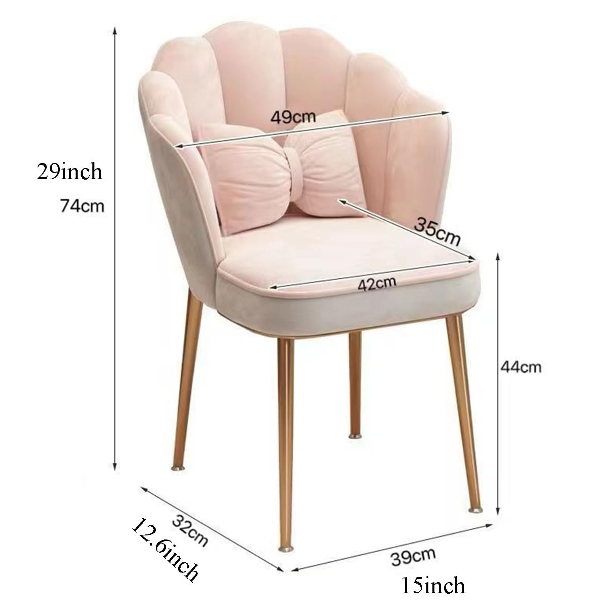 Poltrona in velluto imbottita con gambe in metallo, per il tempo libero, per casa, ufficio, camera da letto, soggiorno, sala da pranzo (grigio chiaro)