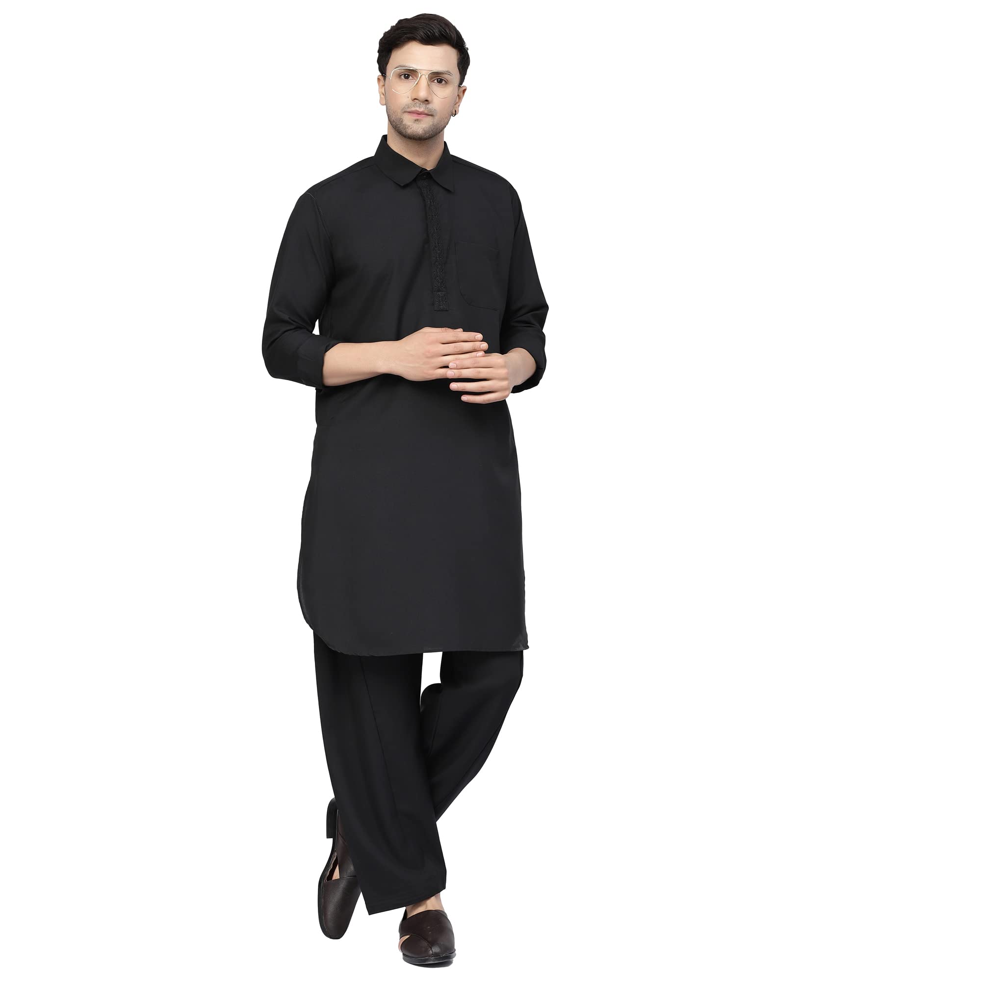 Men's Cotton Embroidered Pathani Suit Sets-image-42