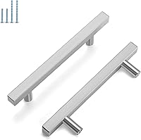 Vista 19 de homdiy HDJ22SN - Pomos de gabinete de níquel cepillado, 5 unidades, pomos de un solo agujero con pomos de 2 pulgadas de longitud total para armarios