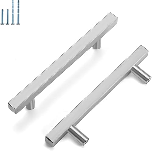 Miniatura 19 de homdiy HDJ22SN - Pomos de gabinete de níquel cepillado, 5 unidades, pomos de un solo agujero con pomos de 2 pulgadas de longitud total para armarios