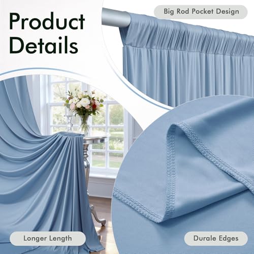 Telón de fondo azul dusty 10 ft x 12 ft con 2 paneles miniatura 3