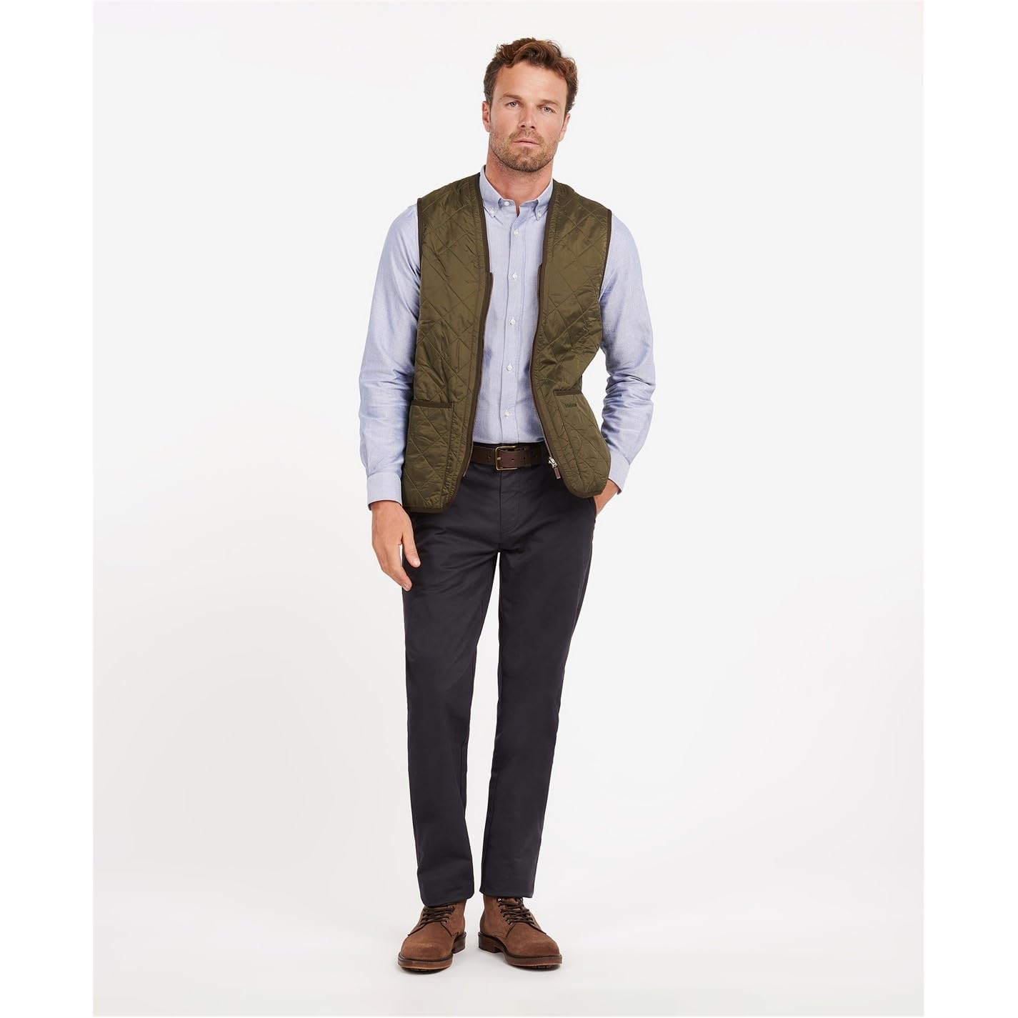 Barbour Gilet Trapuntato Uomo Verde con Zip MLI0002OL91 Verde S