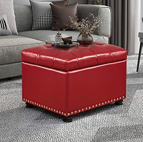 Jovecoleatherstorageottoman24rectanglesquarebenchfootreststoolforbedroomlivingroomred  Urban Country Home Decor Joveco leather storage ottoman 24 rectangle square bench foot rest stool for bedroom living room red  urban country home decor