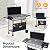 Dephet 4-Burner Propane Gas Griddle with Removable Stand, 40,000 BTU Flat Top Grill with 455 sq.in Cooking Area, Portable Outdoor BBQ Grill w/Foldable Side Tables, Wheels for Patio, Backyard, Camping