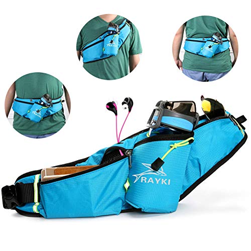Rayki Fanny Pack-Waterproof Lightweight Waist Pack with Water Bottle Holder for Outdoor Sports,Running,Hiking,Traveling