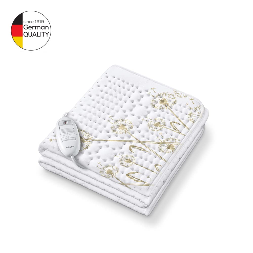 Beurer UB 33 SottoTermocoperta, coperta elettrica, sopra in cotone traspirante e sotto in pile, 3 livelli di Temperatura, sistema di sicurezza antisurriscaldamento, 150x80cm
