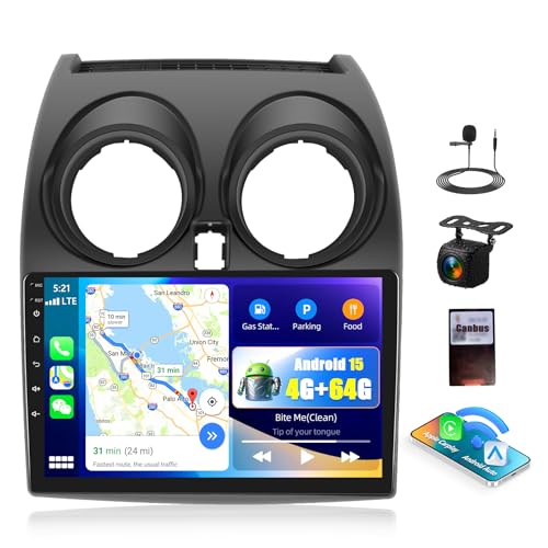 Android 15, 4G+64G 8Core GOHHDL Qualcomm Radio Coche para Nissan Qashqai J10 2006-2016, Pantalla Táctil IPS de 9 Pulgadas Compatible con cámaras de Respaldo Originales, GPS/WiFi/BT/FM/RDS/EQ/DSP/SWC