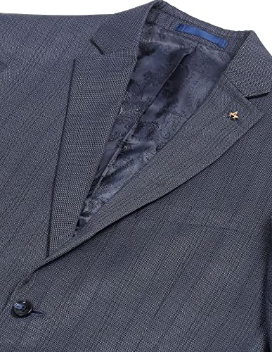 Image of Arrow Men's Polyester Blend Body Tailored Checkered Suit Business Pants Set