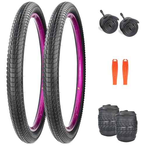 WEEROCK Fahrradreifen 24x2.25 Pannensicher 24 Zoll Faltbarer Reifen für Mountainbike MTB Fahrrad BMX Stadtfahrrad(24x2.25(2 Reifen & 2 Schläuche))