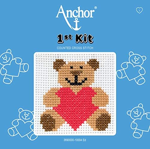 Anchor 1st Cross Stitch Kit, Bee, 10 x 10cm