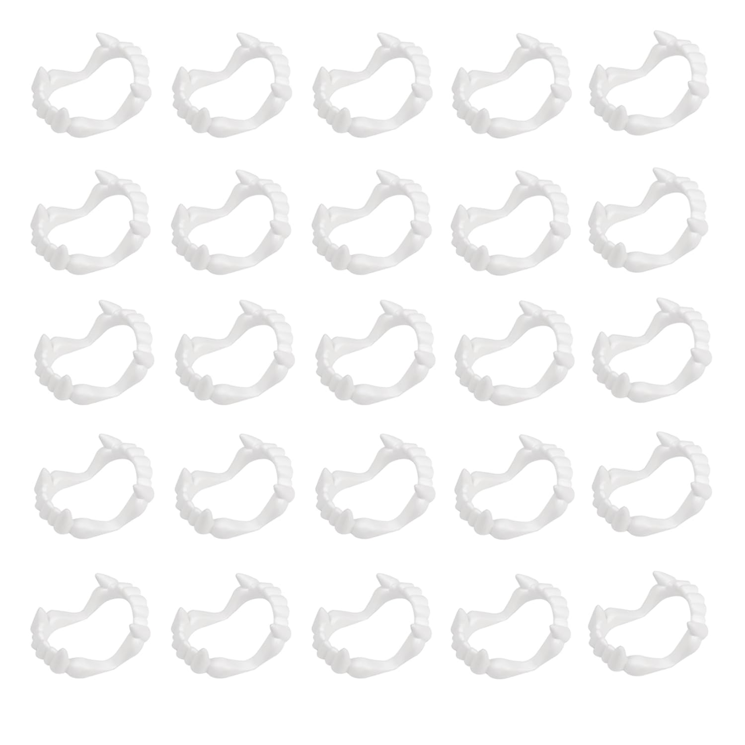 NAUZE Vampire Teeth White Teeth Fangs Halloween Scary Props Plastic Vampire Monster Fake Teeth for Halloween Party Favors Costume Accessory (25)