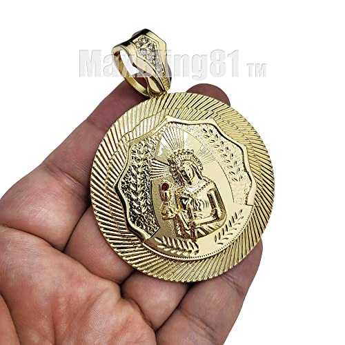 HIP HOP JEWELRY ICED GOLD SILVER PLATED LARGE SANTA BARBARA FASHION MEDAL CHARM PENDANT2