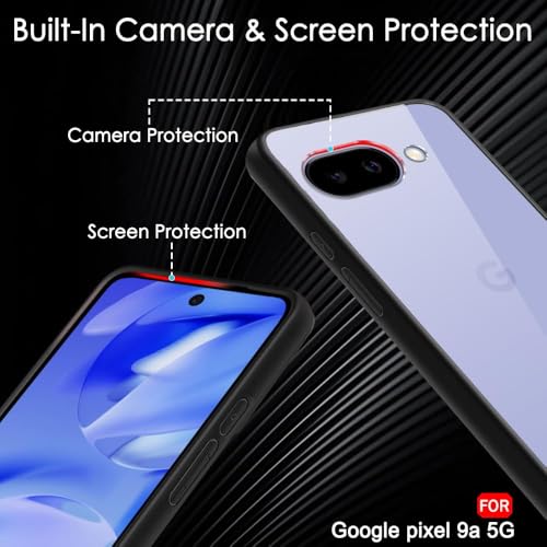 Image of KAPAVER Hybrid Shock Proof Series Back Cover Case Compatible with for Google Pixel 9A (PC+TPU) (Black)