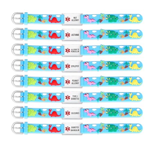 LinnaLove Medical Alert Bracelets Cartoon Emergency ID bracelets with Engraved2