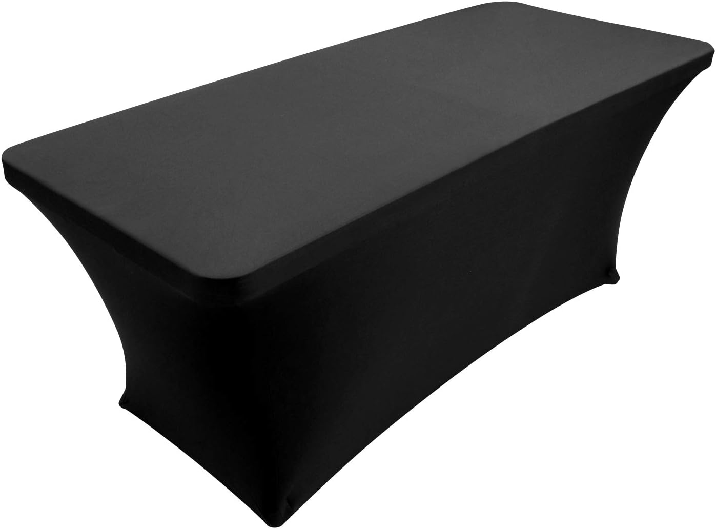 Houseables Black Table Cloths, Rectangular, Fitted Skirt, 6