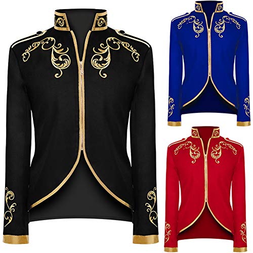 Crubelon Men's Court Fashion Prince Uniform Gold Embroidered Jacket Suit Jacket3