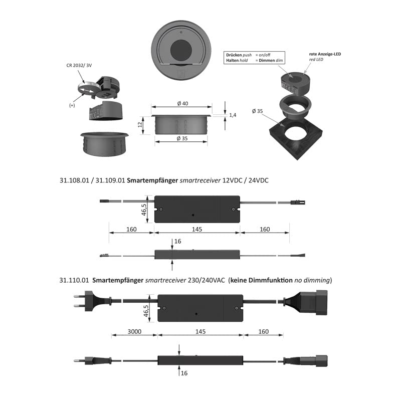 1-Kanal Funk-Schalter/Dimmer X-Mitter Smart Set 12VDC X-Mitt