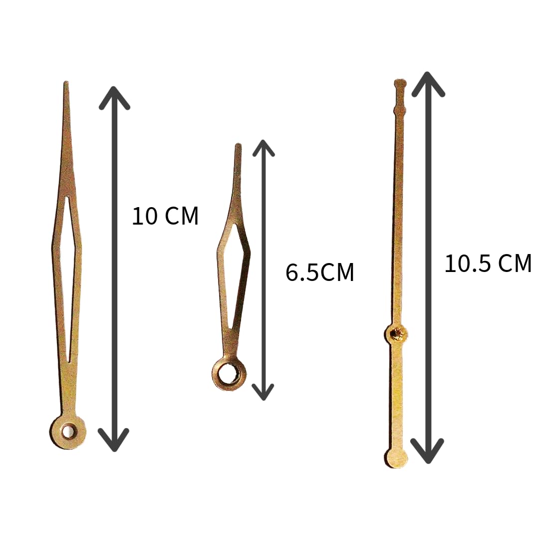 BanteyBanatey® Designer Clock Hands Set | Metal Clock Needle Set| Resin Art DIY Clock Making Kit for Elegant Timepiece Crafting with Fancy Metal Needles (Pack of 2 Sets) Gold Design 7 3