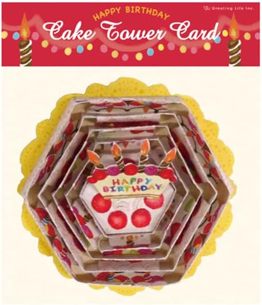 GreetingLife Greeting Life Birthday Cake Tower Pop Up Cards TK-3