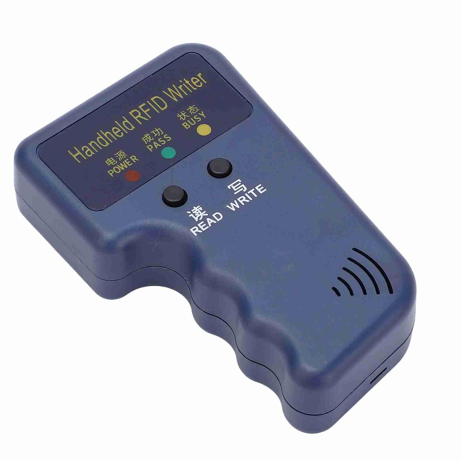 Lector de escritura RFID, kit de duplicador de copiadora de tarjetas de identificación RFID de mano con 6 etiquetas grabables y 6 tarjetas (EM4305) para la comunidad, la escuela, la oficina y otros lu
