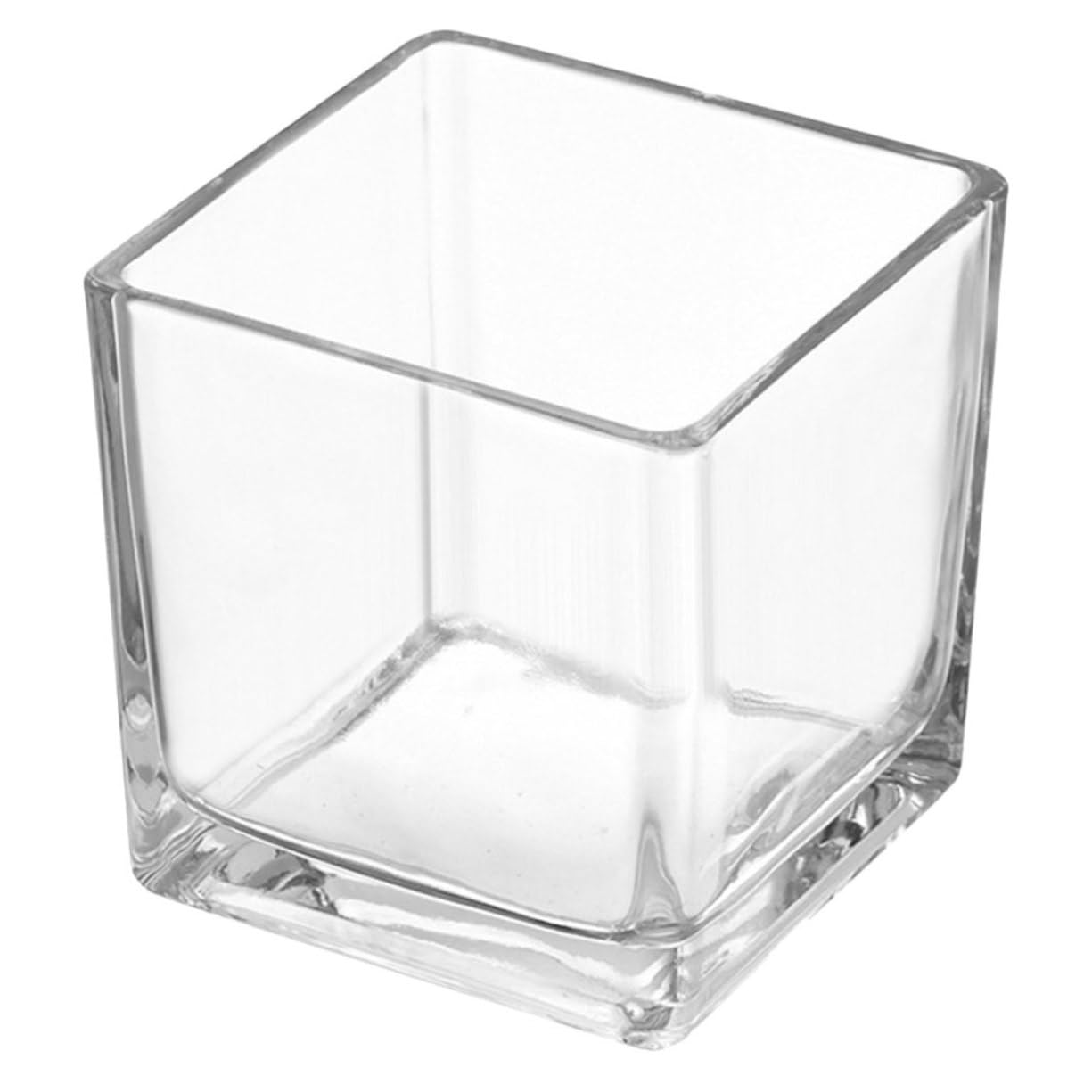 Vase verre transparent cube Toddmomy pour composition florale