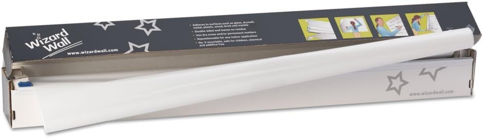 Instant Whiteboard, Repositionable Dry Erase Surface, 27.5” x 25’ Roll