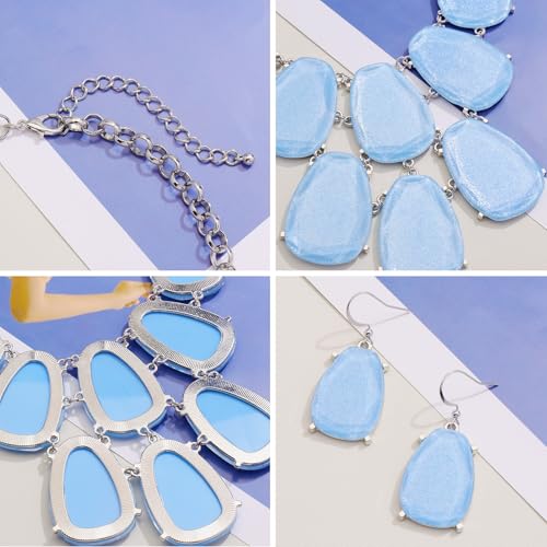 Firstmeet Chunky Bubble Statement Collar Necklace with Earrings for Women4