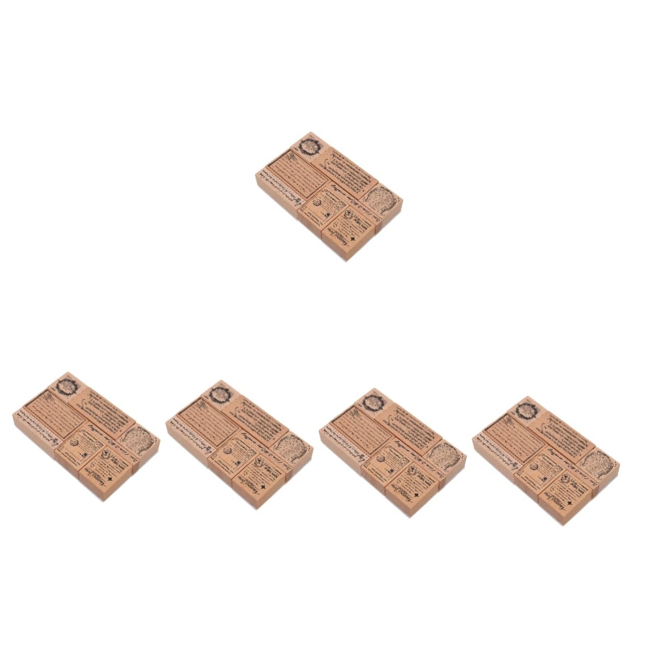 5 Set Sigillo Di Legno Kit Strumento Per Album Chiaro Libro Di Scarto Etichetta Diario Spazzatura Impressioni Timbri Numerici Lettera Forniture Di Giornale Film 8 Pezzi * 5 NUOBESTY