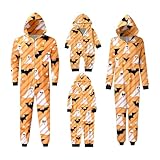 Schicke Strampler-Pyjamas Halloween Parent Child Printed Hooded Zipper Home Jumpsuit(Herren,#025,L)
