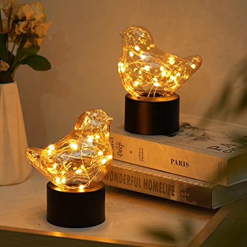 Jaoselap 2 Pack Battery Operated Table Lamp, Bird Decorative Light For Desk, Battery Powered Nightlights, Fairy Light With Warm（Super Bright）,Cordless Decor Lamp For Home Bedroom Wedding Party #TOP26