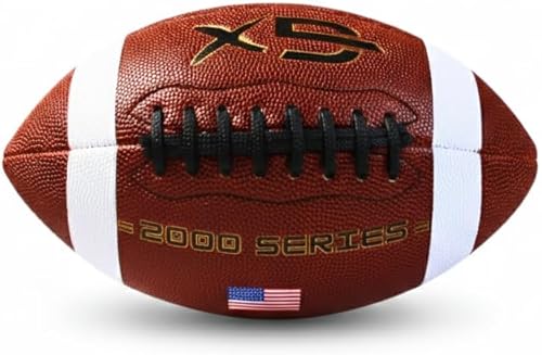 Fútbol oficial tamaño 9, colección de la serie 2000, construcción de cuero de primera calidad, fútbol americano con bomba de bola, tamaño