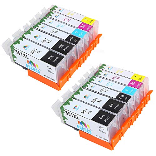 GUCOCO Hohe Kapazität 12 Multipack Packung Canon PGI-550 CLI-551 PGI-550XL CLI-551XL Kompatible Tintenpatrone für Canon Pixma iP7250 MG5650 iX6850 MG5550 MG5450 MG6650 iP7200 Drucker