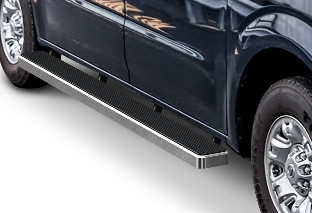 APS Running Boards (Nerf Bars Side Steps Step Bars) Compatible with Nissan NV 1500 2500 3500 2012-2021 Full Size Van 3-Door (Silver Powder Coated 5 inches)