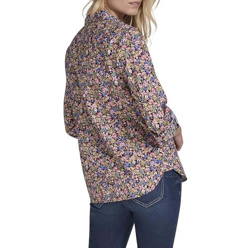 Image of Nautica Women's Button Front Long Sleeve Roll Tab Shirt