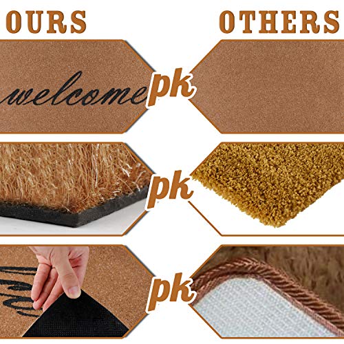 Ourwarm Welcome Mats For Front Door, Entryway Welcome Doormat With Thickened Non-Slip Pvc Backing For Outdoor And Indoor Use, 16 X 30 Inch Coir Layered Door Mats For Front Porch Farmhouse Decor #TOP4