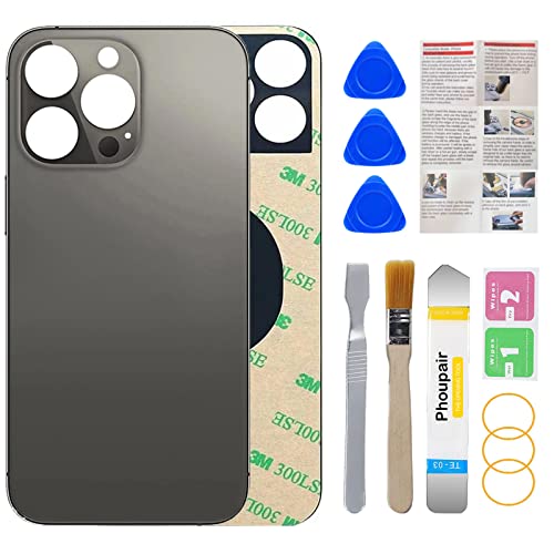 Phoupair OEM Back Glass Replacement Compatible with iPhone 13 Pro Max 6.7-Inches with Professional Repair Tool and Installation Manual (Graphite)