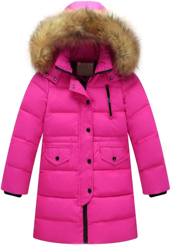 Baby Winter Jacket Baby Girls Boys Winter Warm Jacket Hooded Windproof Snow Winter Coat 2-12 Years (Hot Pink, 4-5 Years)