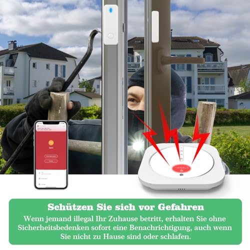 Alarmanlage Haus, 16-teiliger Set mit Wi-Fi und APP, Kabelgebundene Sirene, Tür- und...