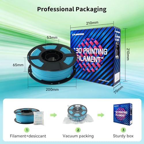 Image of FLASHFORGE High Speed PLA+ 3D Printer Filament Cyan, Enhanced Melt Flow for Faster, Smoother Prints, 500mm /s Rapid Printing, Feature Sleek Matte Finish, Rich and Solid Color