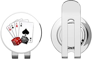 Cards Dice Casino Poker Player Blackjack Golf Hat Clip with Magnetic Ball Marker
