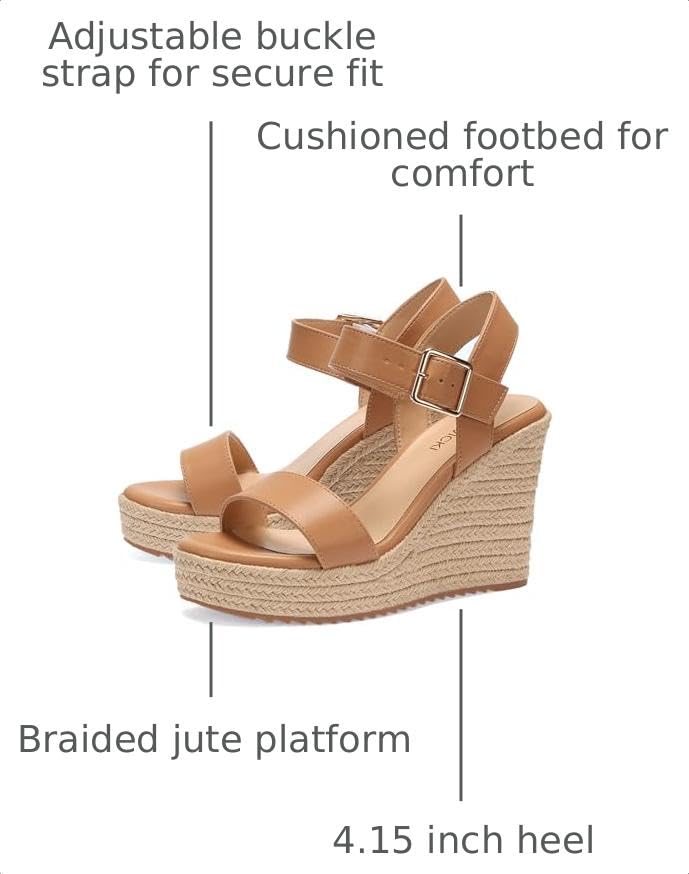 Image of VICKI.VICKI Women's Platform Sandals Wedge Ankle Strap Open Toe Sandals