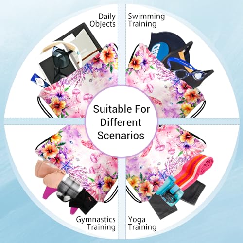 Image of Sea Turtle Pink Grip Bags Gymnastics Small Drawstring Bag for Travel Party