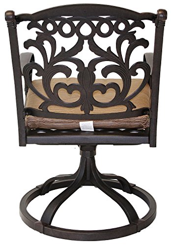 Theworldofpatio Mandalay Cast Aluminum Powder Coated 7Pc Outdoor Patio Dining Set 42X72 Oval Table - Antique Bronze #TOP2
