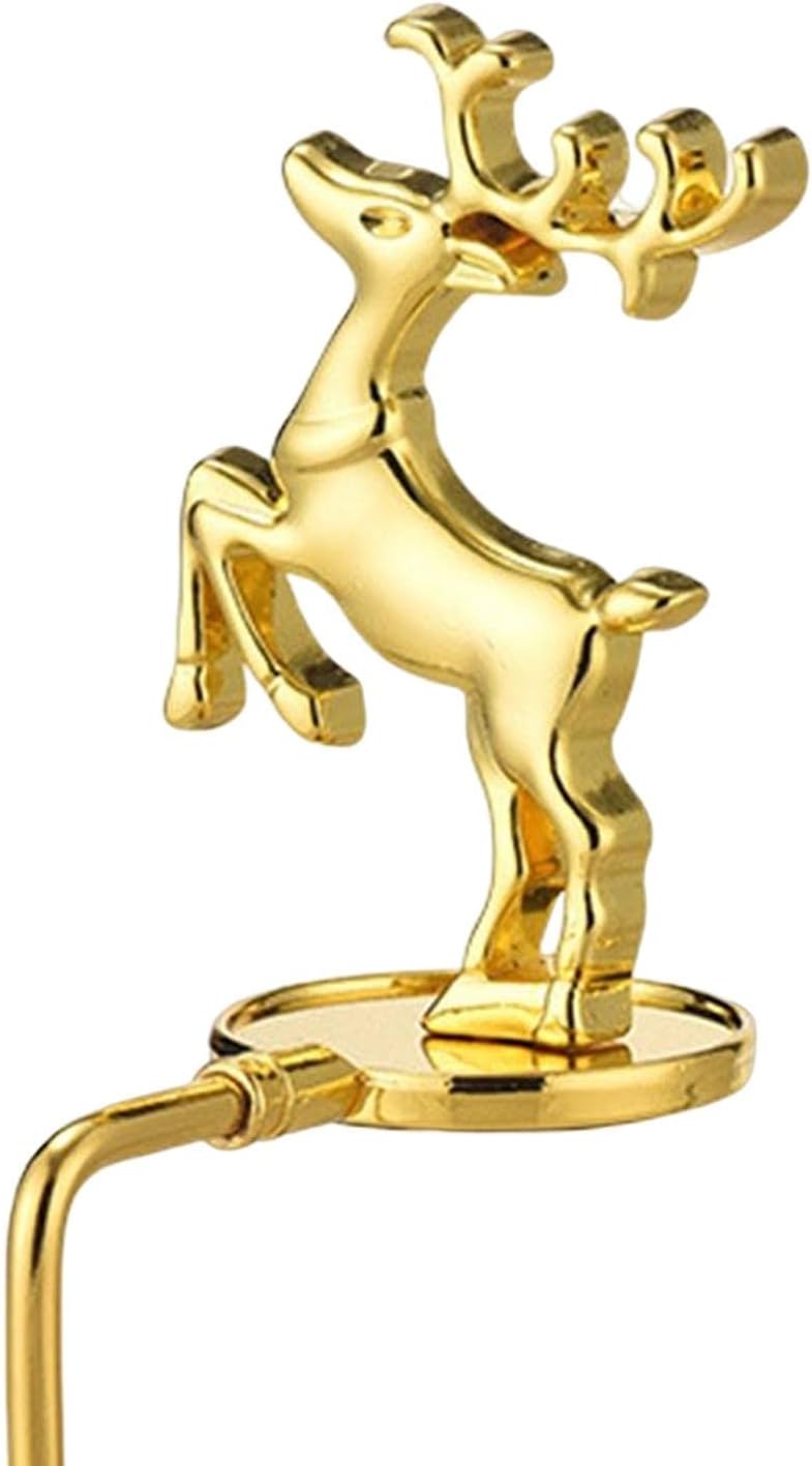 CALANDIS Fireplace Hook Hanger Christmas Stocking Holder for Ornament Party Cafe Deer Shape Gold