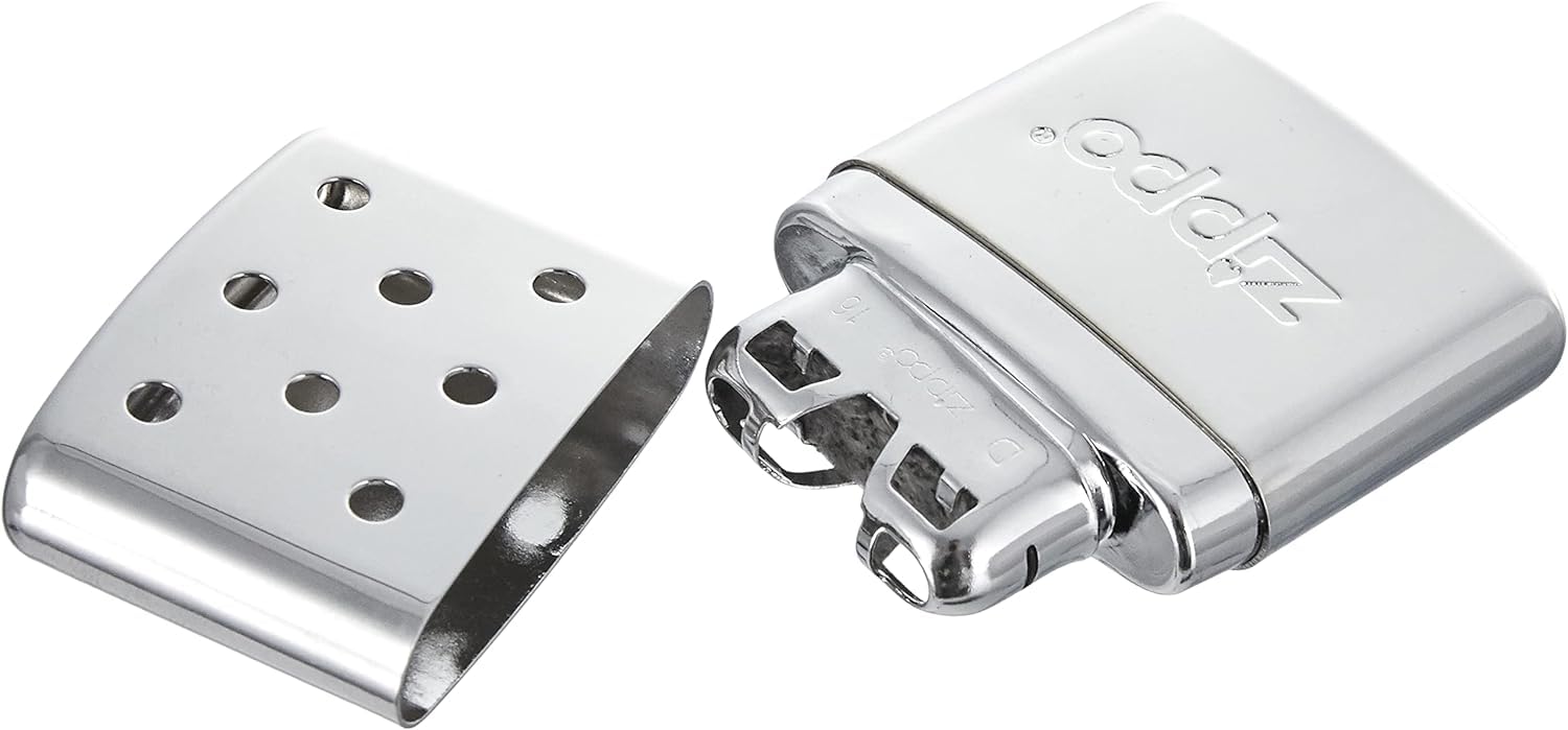 Zippo Handwärmer - 6 Stunden Wärme - Nachfüllbar mit Feuerzeugbenzin - Wiederverwendbar - Taschenwärmer in Chrom
