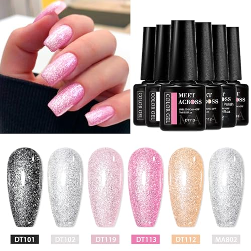 Set de 6 Esmaltes de Gel con Brillo Nude Rosado miniatura 3