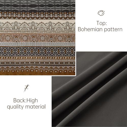 Image of Cottolester Boho Queen Comforter Set 8 Pieces,Brown Black Bohemian Comforter Paisley Striped Bed in A Bag,Soft Microfiber Bedding Set for All Season