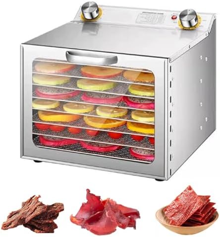 400W Freeze Dryer Machine - 6 Layers Food Dehydrator, 0-12H Timer, Adjustable Temp 35-90°C, 360° Fan for Jerky, Fruits, Mushrooms, Beef, Herbs, Yogurt